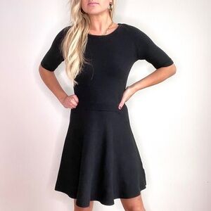 Trina Turk Black Ripped Fit and Flare Dress